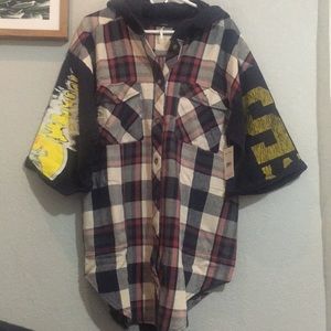 NWT free people flannel tunic .